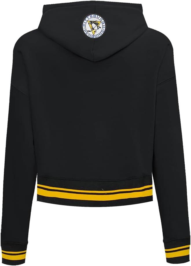 imagePro Standard NHL Womens Retro Classics Brushed Back French Terry Cropped Pullover HoodieBlackYellow