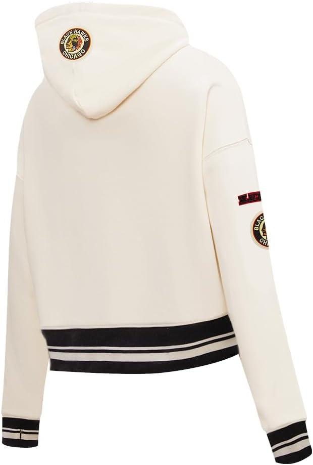 imagePro Standard NHL Womens Retro Classics Brushed Back French Terry Cropped Pullover HoodieEggshell Black