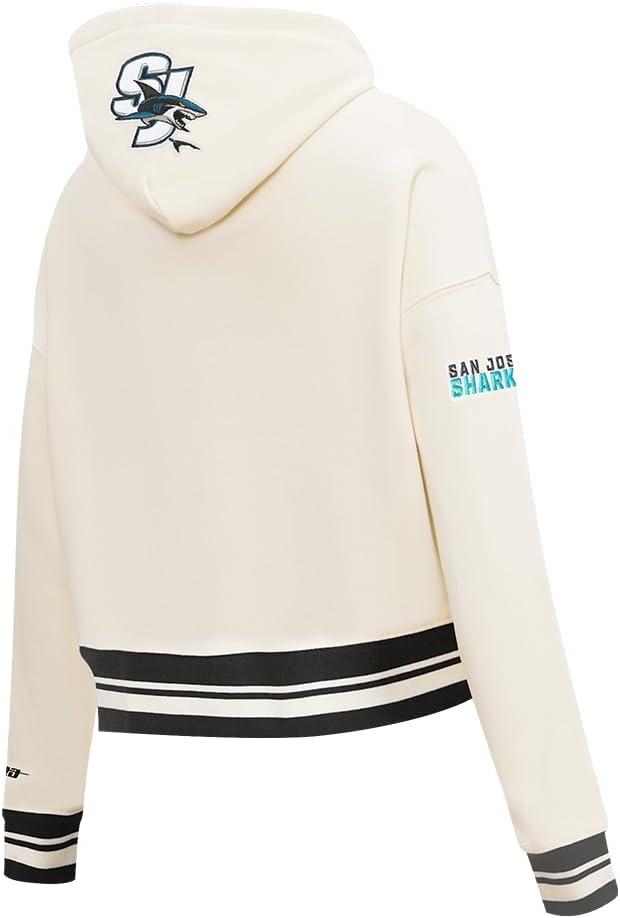 imagePro Standard NHL Womens Retro Classics Brushed Back French Terry Cropped Pullover HoodieEggshell Black