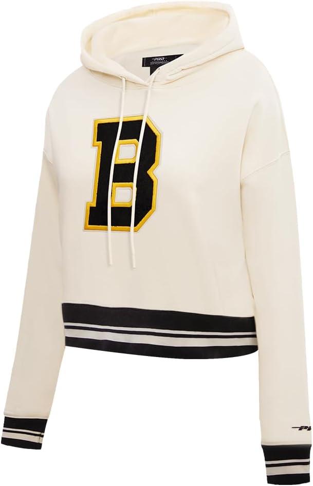 imagePro Standard NHL Womens Retro Classics Brushed Back French Terry Cropped Pullover HoodieEggshell Black