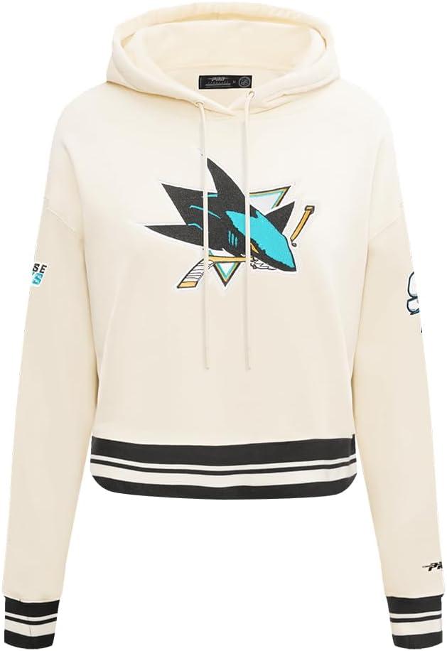 imagePro Standard NHL Womens Retro Classics Brushed Back French Terry Cropped Pullover HoodieEggshell Black
