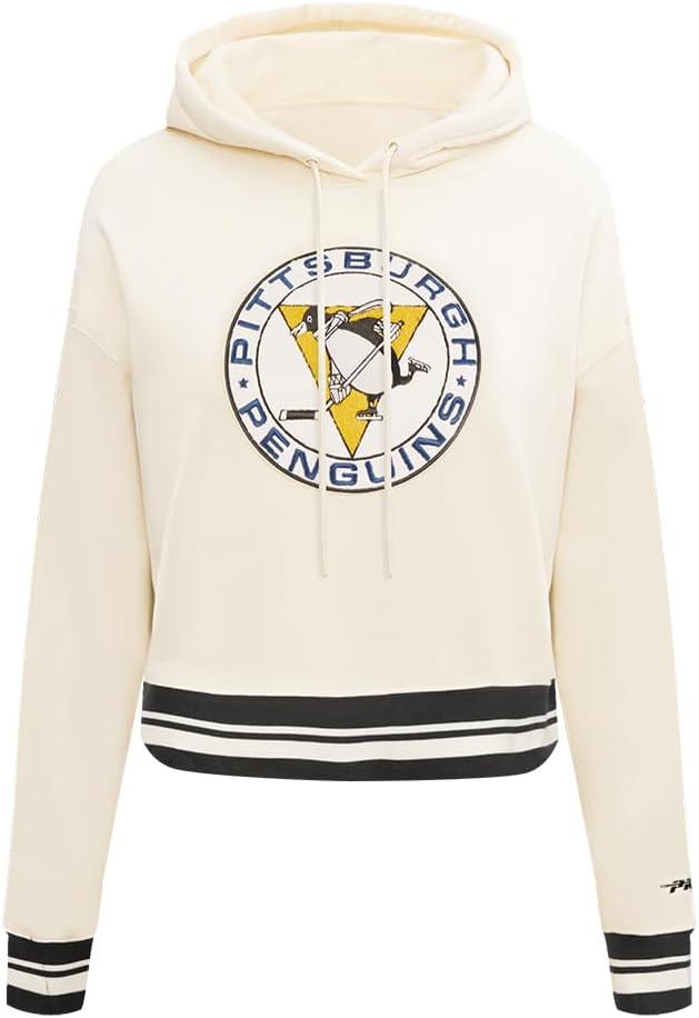 imagePro Standard NHL Womens Retro Classics Brushed Back French Terry Cropped Pullover HoodieEggshell Black
