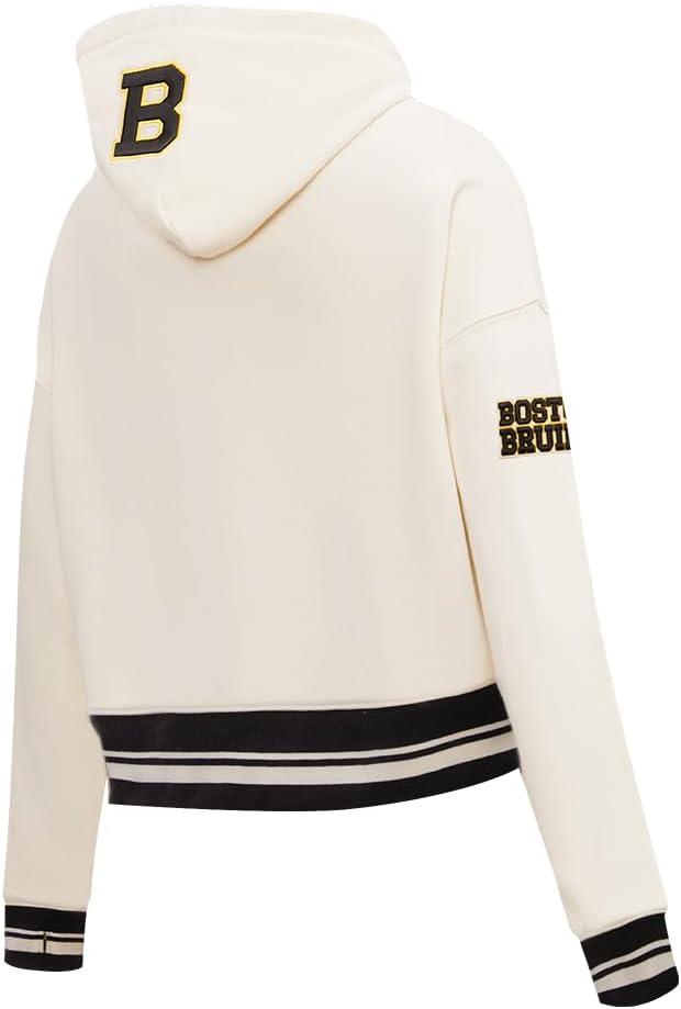 imagePro Standard NHL Womens Retro Classics Brushed Back French Terry Cropped Pullover HoodieEggshell Black