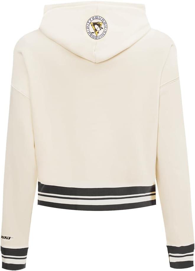 imagePro Standard NHL Womens Retro Classics Brushed Back French Terry Cropped Pullover HoodieEggshell Black