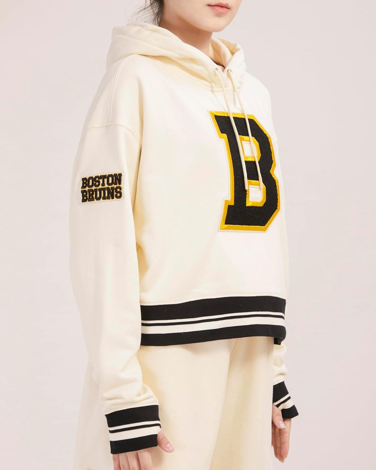 imagePro Standard NHL Womens Retro Classics Brushed Back French Terry Cropped Pullover HoodieEggshell Black