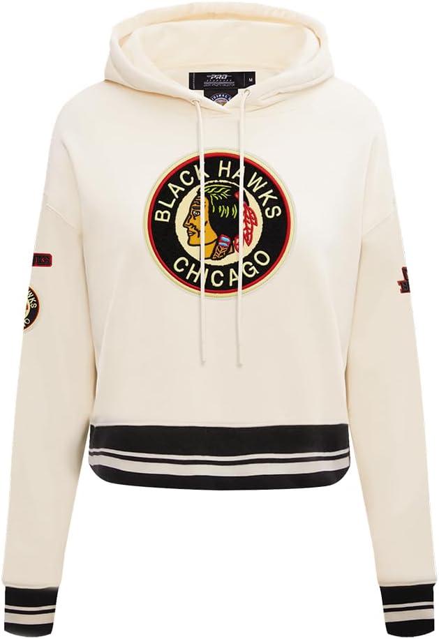 imagePro Standard NHL Womens Retro Classics Brushed Back French Terry Cropped Pullover HoodieEggshell Black