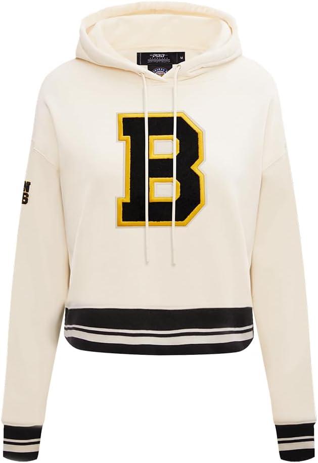 imagePro Standard NHL Womens Retro Classics Brushed Back French Terry Cropped Pullover HoodieEggshell Black