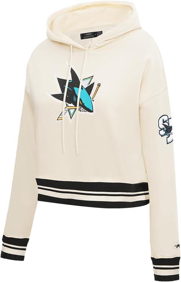 imagePro Standard NHL Womens Retro Classics Brushed Back French Terry Cropped Pullover HoodieEggshell Black
