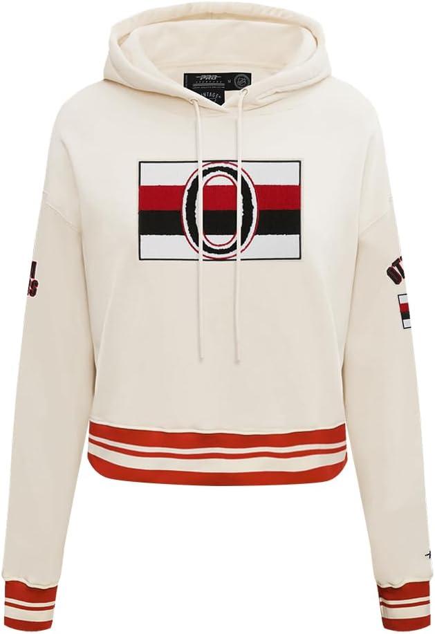 imagePro Standard NHL Womens Retro Classics Brushed Back French Terry Cropped Pullover HoodieEggshell Red