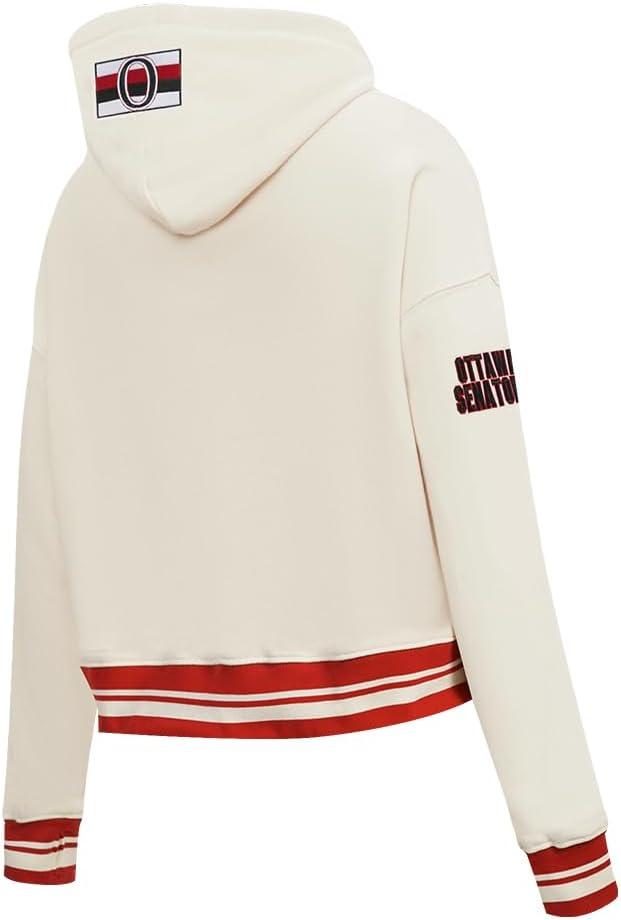 imagePro Standard NHL Womens Retro Classics Brushed Back French Terry Cropped Pullover HoodieEggshell Red