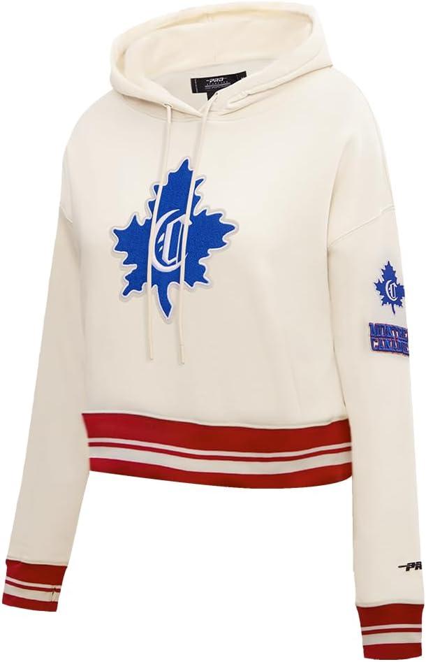 imagePro Standard NHL Womens Retro Classics Brushed Back French Terry Cropped Pullover HoodieEggshell Red