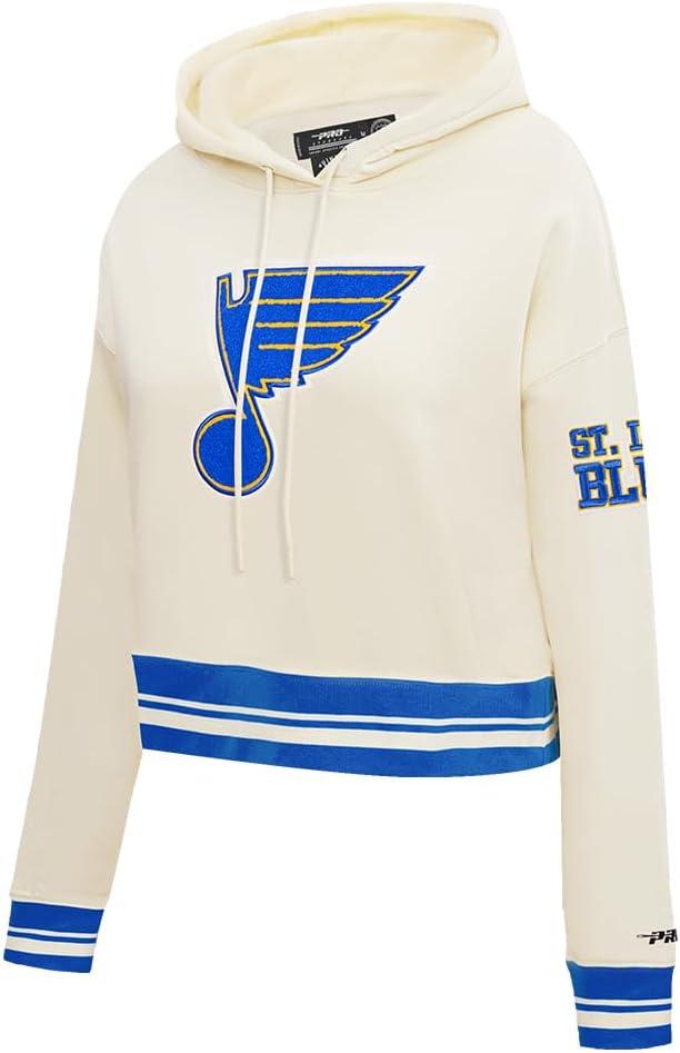 imagePro Standard NHL Womens Retro Classics Brushed Back French Terry Cropped Pullover HoodieEggshellRoyal Blue