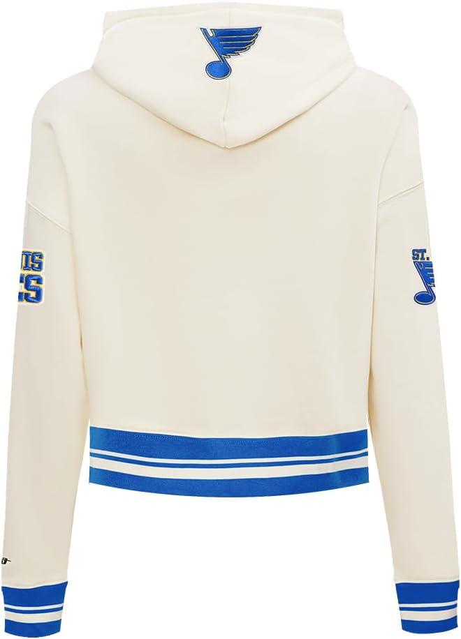 imagePro Standard NHL Womens Retro Classics Brushed Back French Terry Cropped Pullover HoodieEggshellRoyal Blue