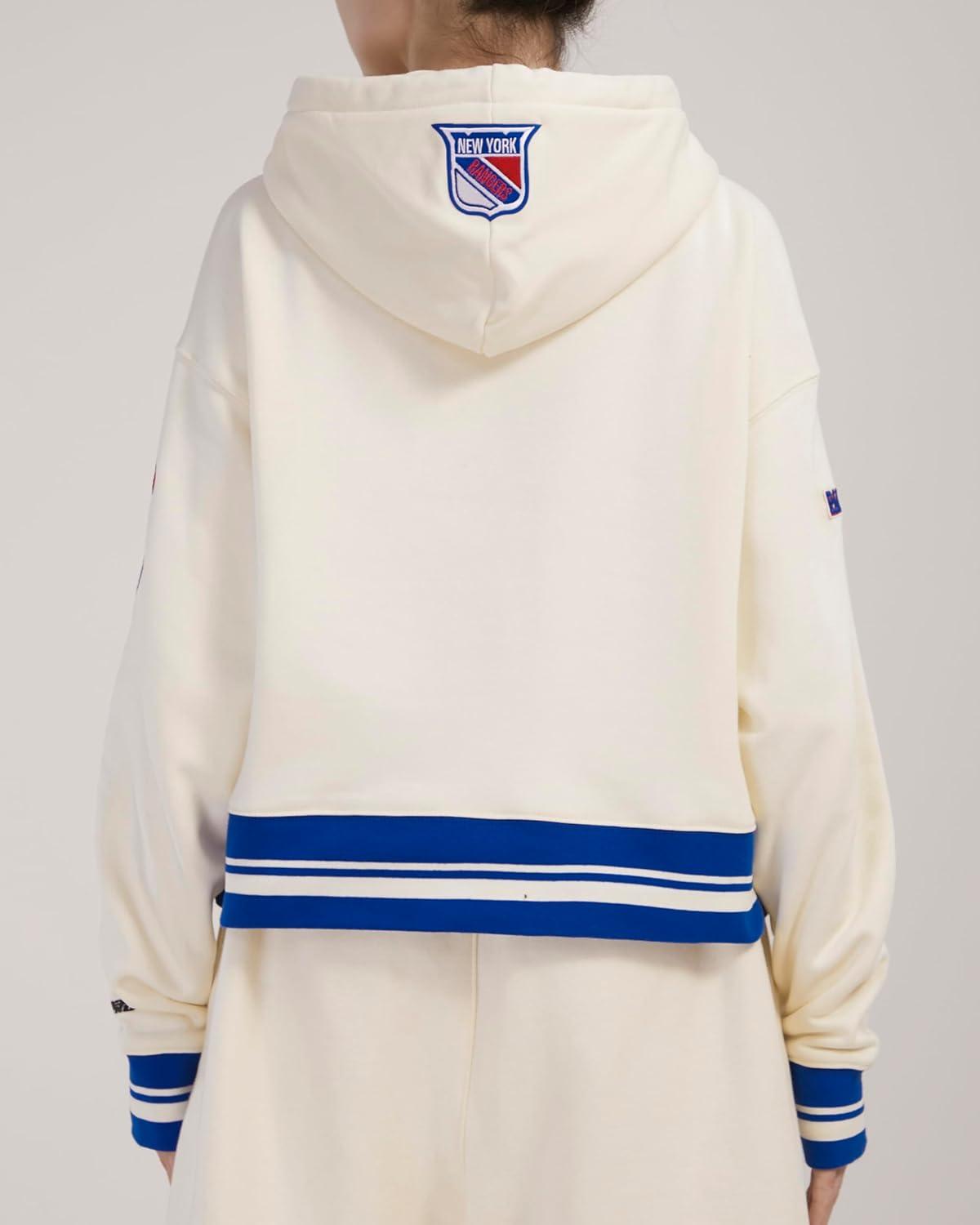 imagePro Standard NHL Womens Retro Classics Brushed Back French Terry Cropped Pullover HoodieEggshellRoyal Blue