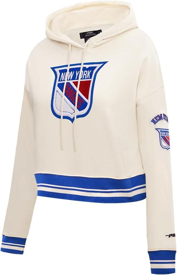 imagePro Standard NHL Womens Retro Classics Brushed Back French Terry Cropped Pullover HoodieEggshellRoyal Blue