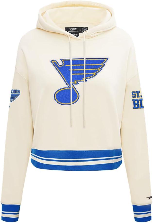 imagePro Standard NHL Womens Retro Classics Brushed Back French Terry Cropped Pullover HoodieEggshellRoyal Blue