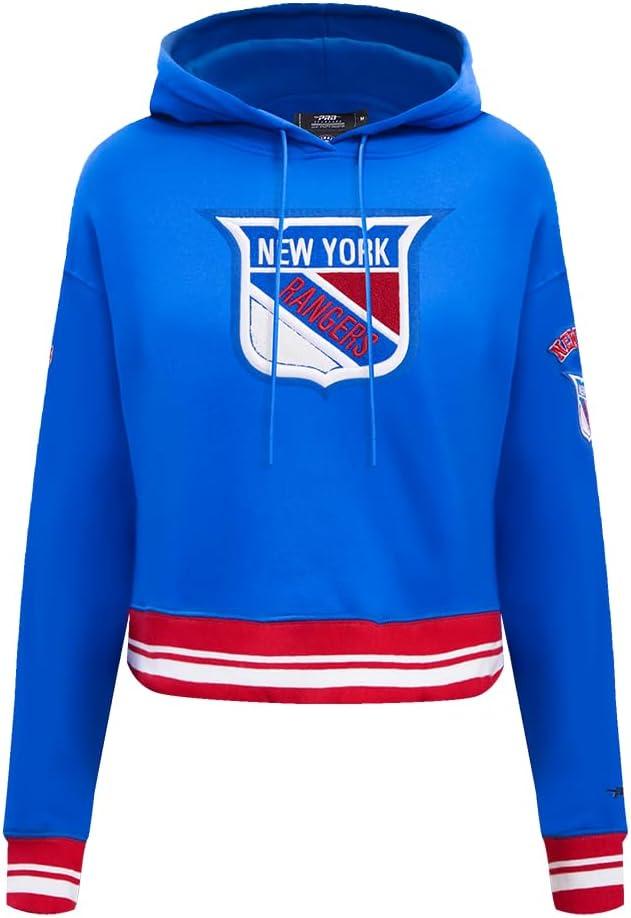 imagePro Standard NHL Womens Retro Classics Brushed Back French Terry Cropped Pullover HoodieRoyal BlueRed