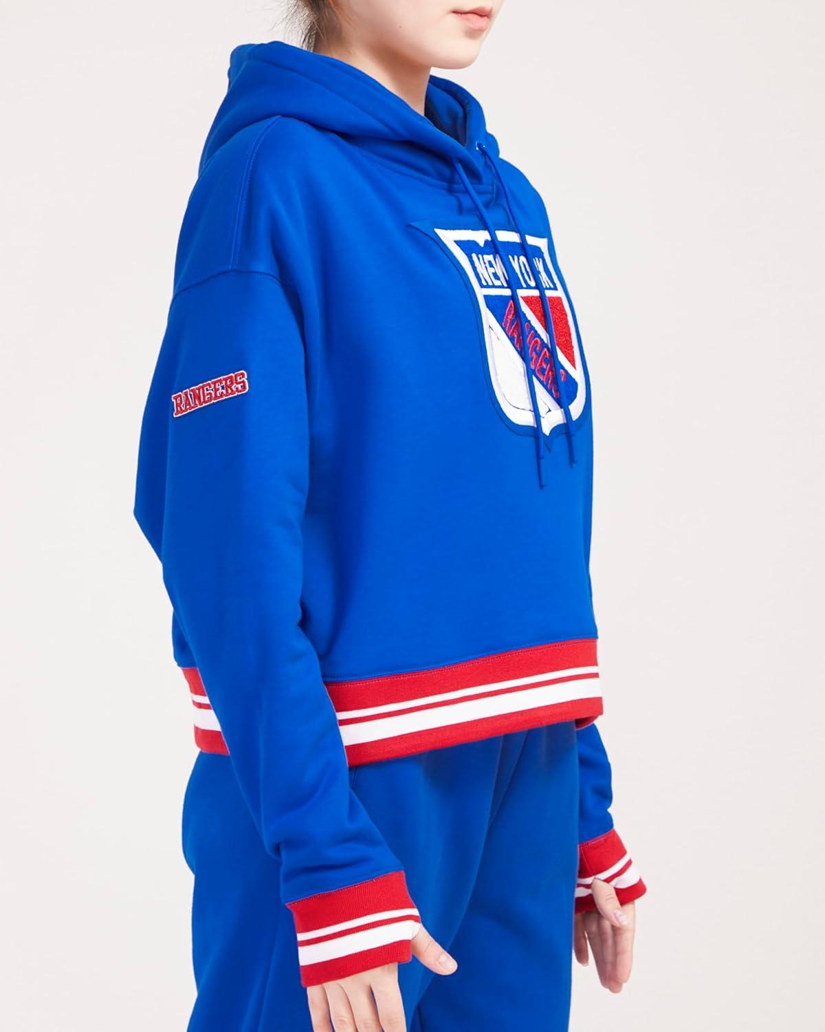 imagePro Standard NHL Womens Retro Classics Brushed Back French Terry Cropped Pullover HoodieRoyal BlueRed