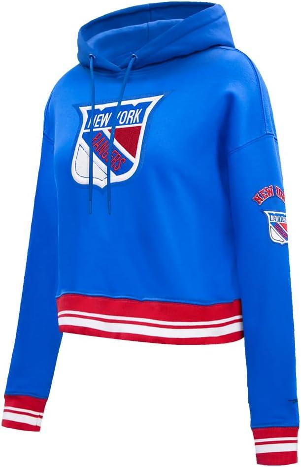 imagePro Standard NHL Womens Retro Classics Brushed Back French Terry Cropped Pullover HoodieRoyal BlueRed