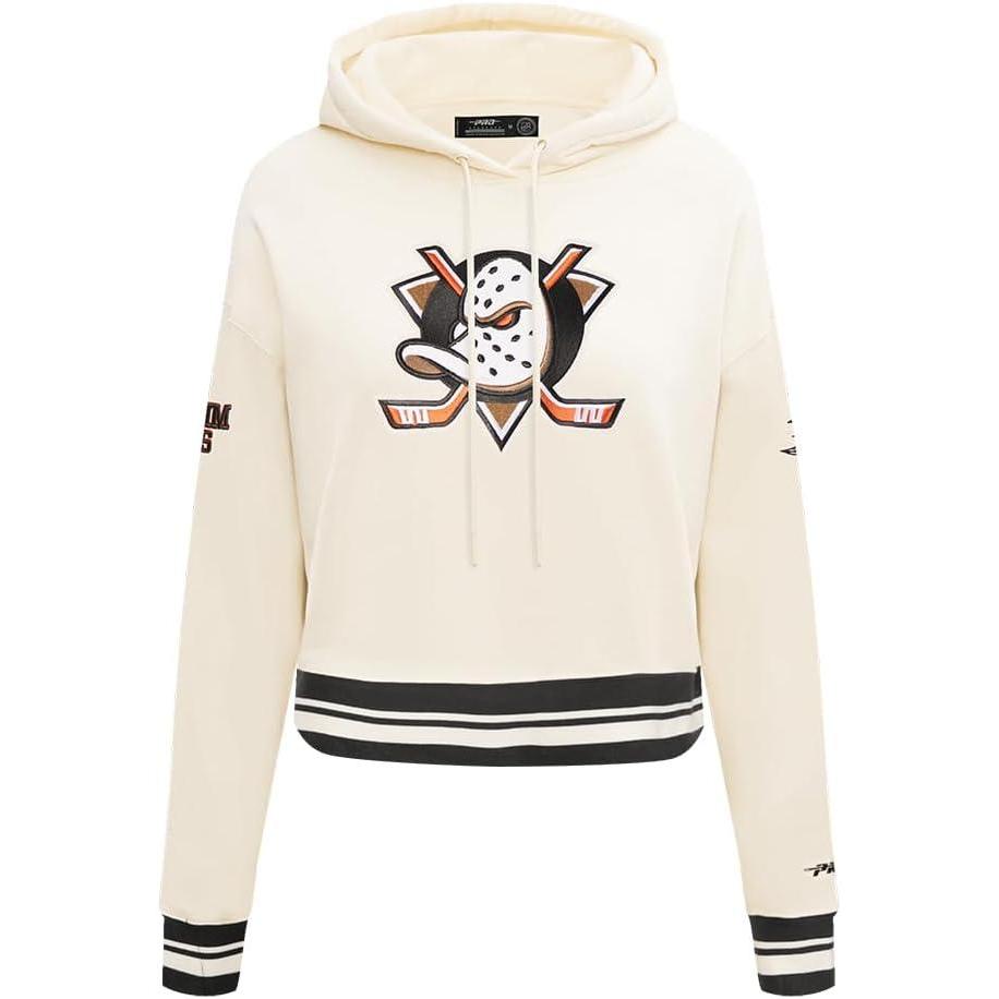 imagePro Standard NHL Womens Retro Classics Brushed Back French Terry Cropped Pullover HoodieEggshell Black