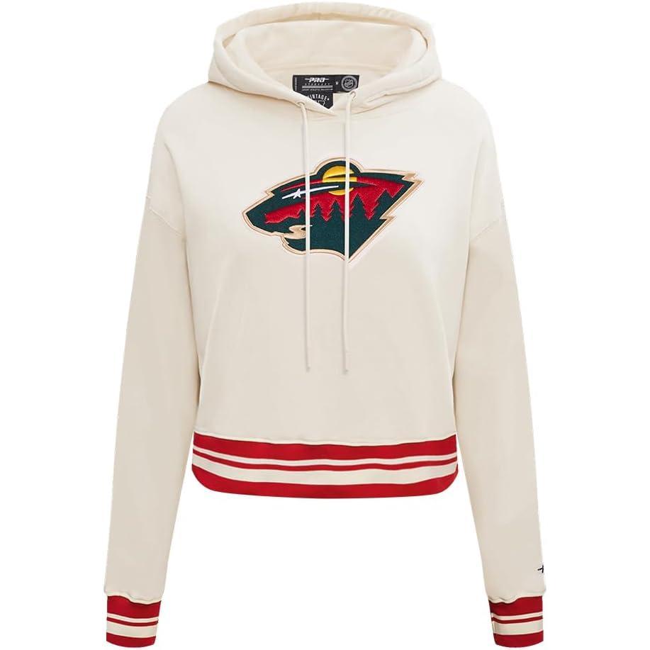imagePro Standard NHL Womens Retro Classics Brushed Back French Terry Cropped Pullover HoodieEggshell Red