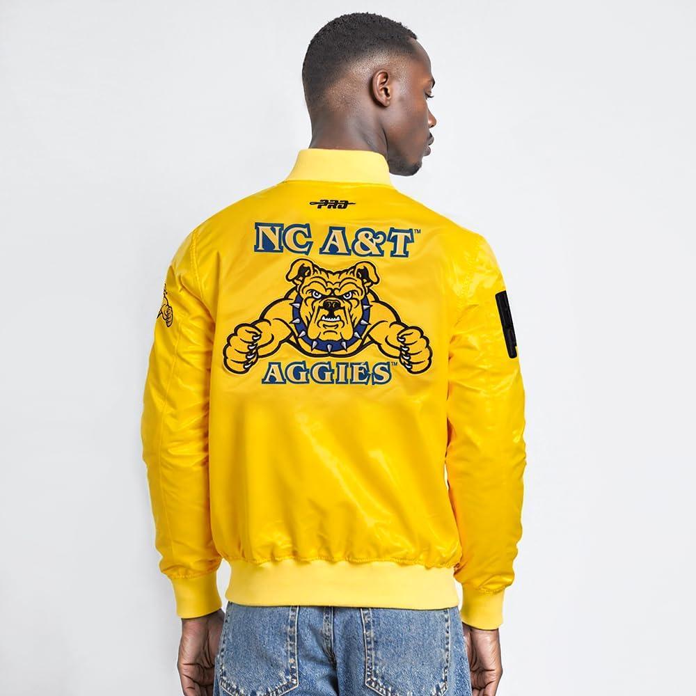 imagePro Standard NCAA mens Mens College Classic Chenille Satin JacketYellow