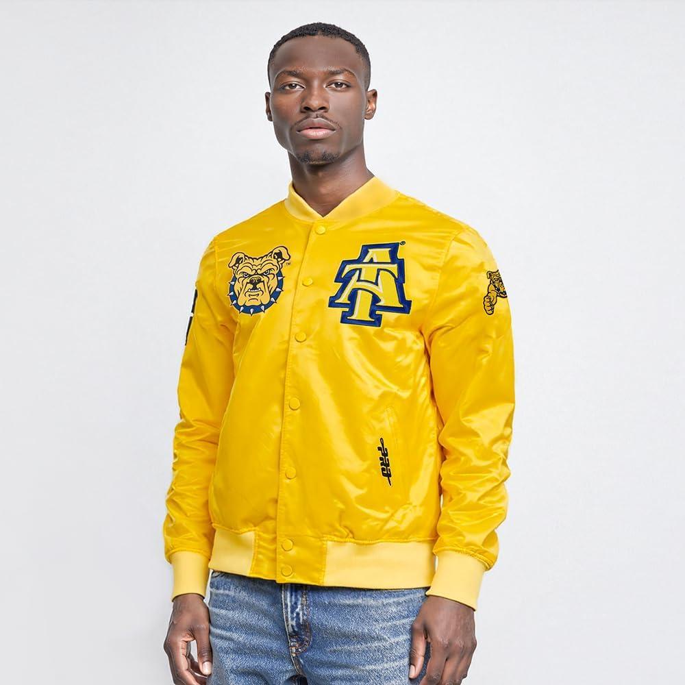 imagePro Standard NCAA mens Mens College Classic Chenille Satin JacketYellow