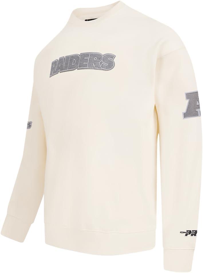 imagePro Standard Mens NFL Reverse French Terry Brushed Back French Terry Crewneck SweatshirtOffwhite