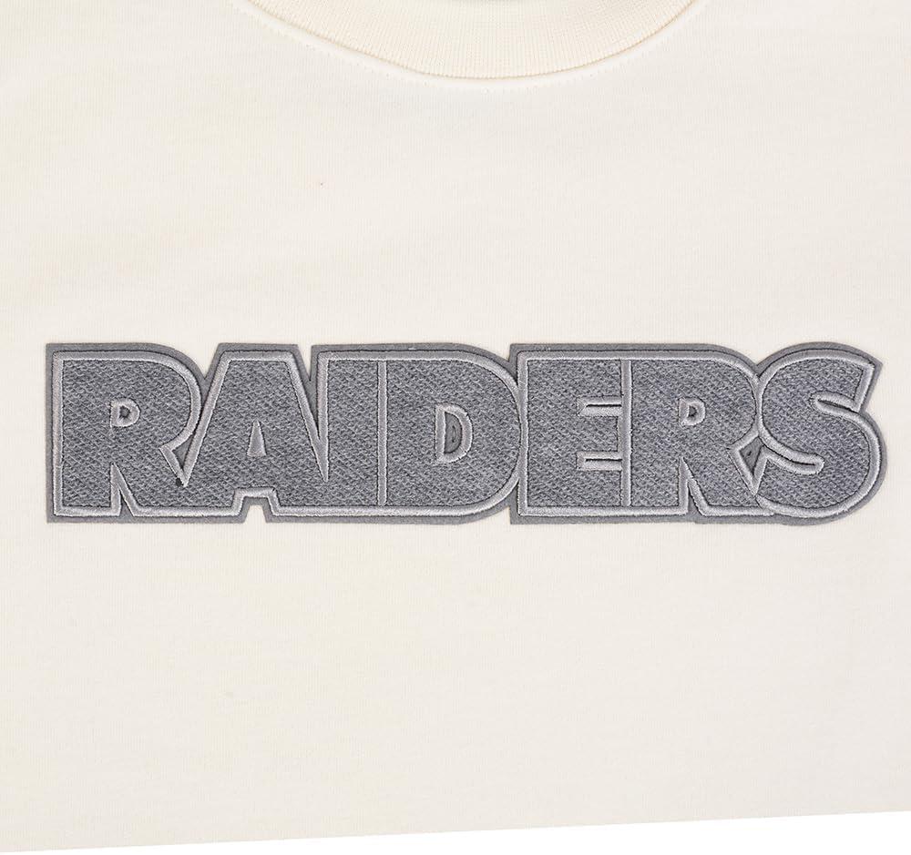 imagePro Standard Mens NFL Reverse French Terry Brushed Back French Terry Crewneck SweatshirtOffwhite