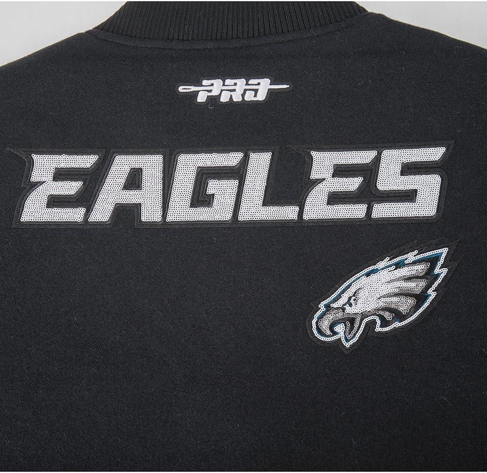 imagePro Standard Womens NFL Philadelphia Eagles Game Day Classics Varsity Jacket BlackWhite L