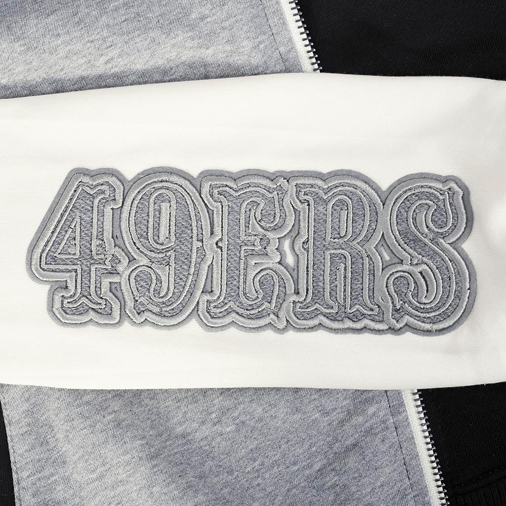 imagePro Standard Womens NFL Reverse French Terry Fleece Cropped Full Zip HoodieBlack