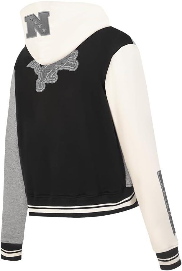 imagePro Standard Womens NFL Reverse French Terry Fleece Cropped Full Zip HoodieBlack