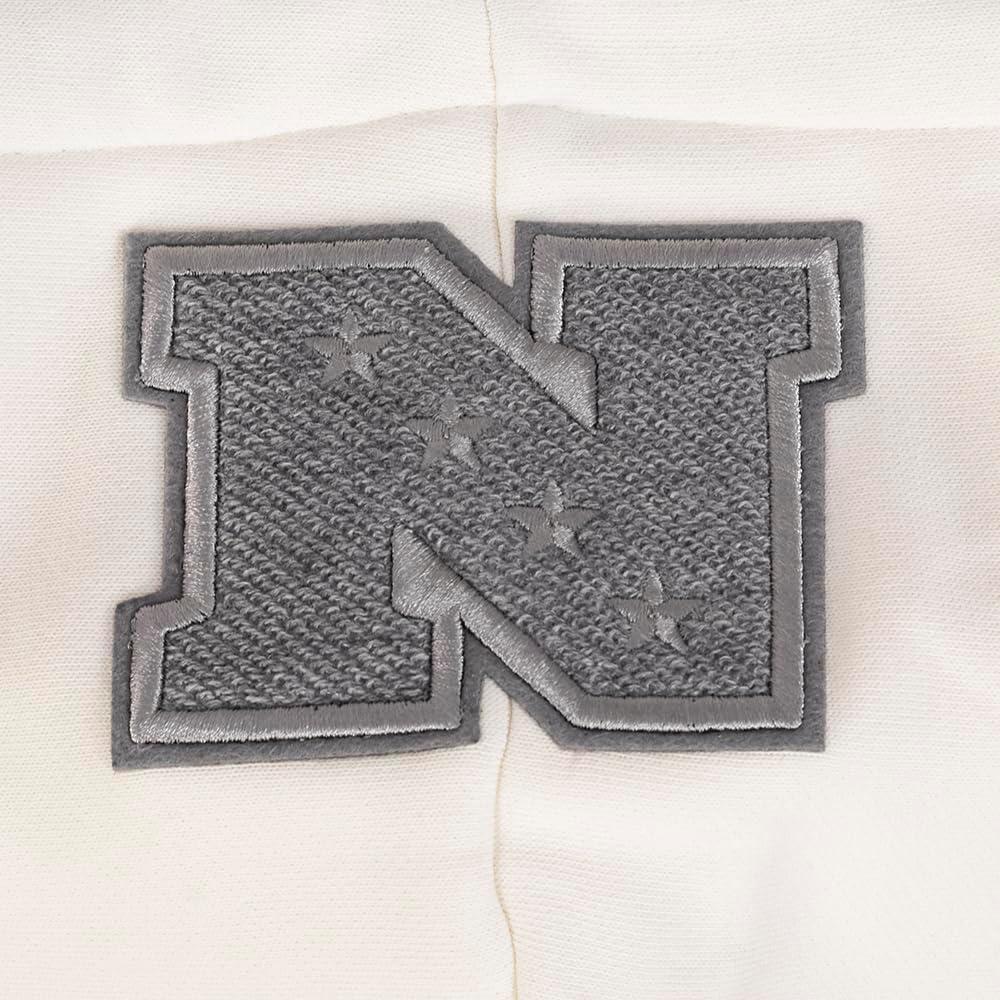 imagePro Standard Womens NFL Reverse French Terry Fleece Cropped Full Zip HoodieBlackGrayEggshell