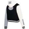 Pro Standard Womens NFL Reverse French Terry Fleece Cropped Full Zip Hoodie(Black)