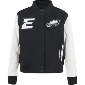 Pro Standard Womens NFL Philadelphia Eagles Game Day Classics Varsity Jacket Black/White L