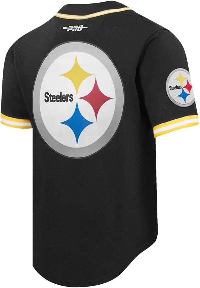 imagePro Standard Mens NFL Mesh Button Down TopBlackYellow