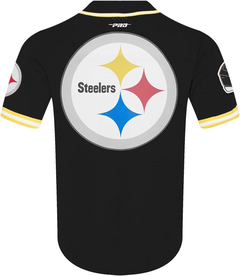 imagePro Standard Mens NFL Mesh Button Down TopBlackYellow