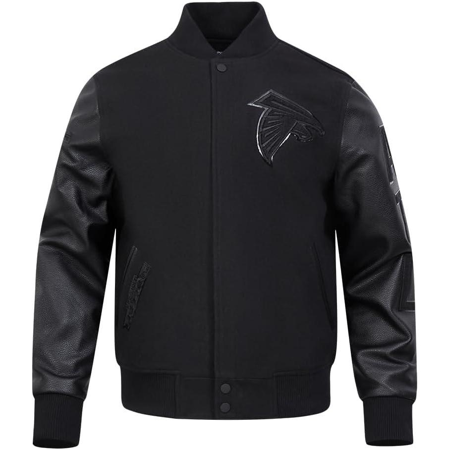 imagePro Standard Mens NFL Classic Triple Black Varsity JacketTriple Black