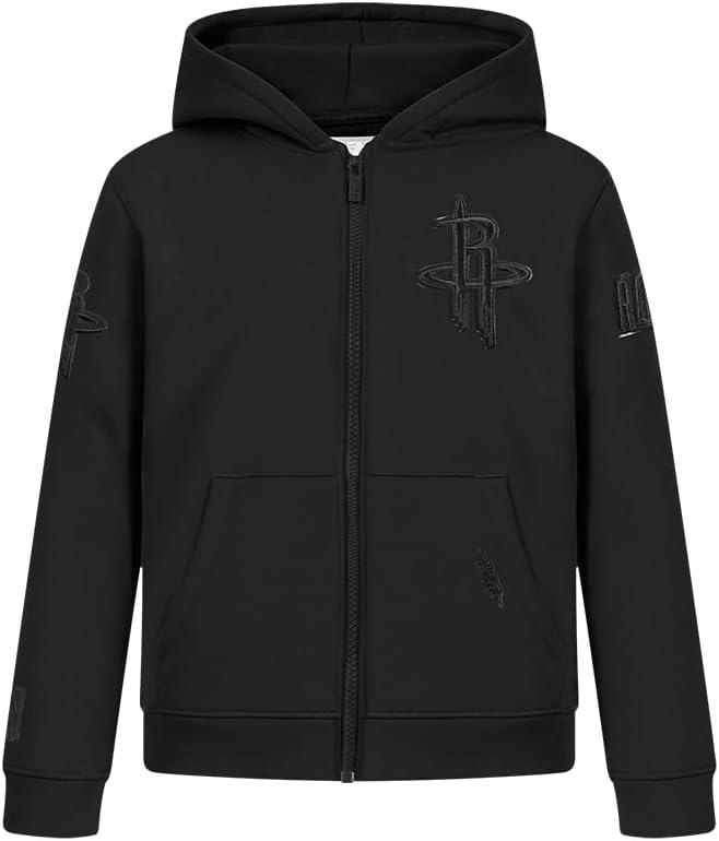 imagePro Standard Big Boys NBA Classic Triple Black Fleece Full Zip HoodieBlack