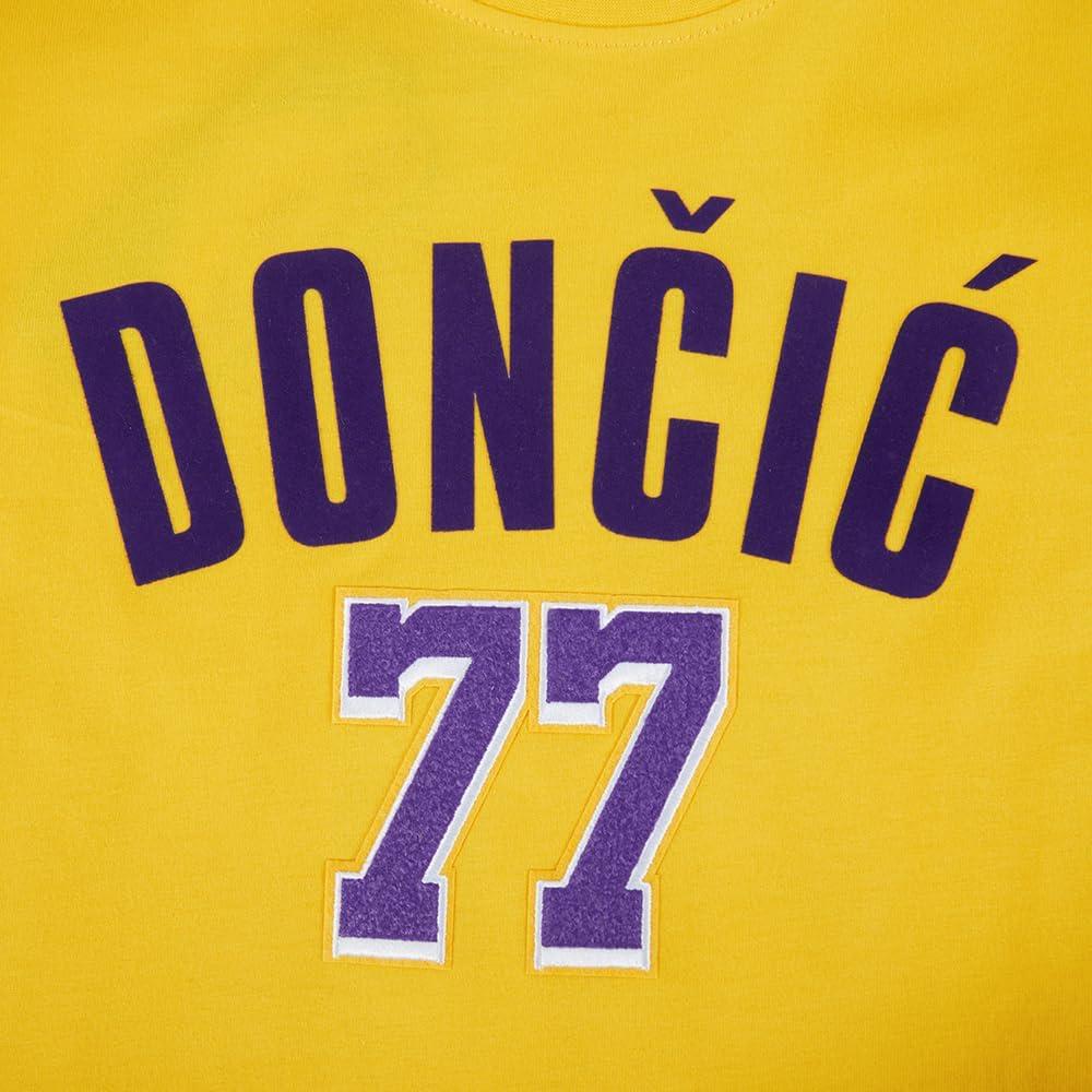 imagePro Standard Big Boys NBA Los Angeles Lakers Luka Doncic 77 Classic Player Short Sleeve Taping Tee YellowBlack S