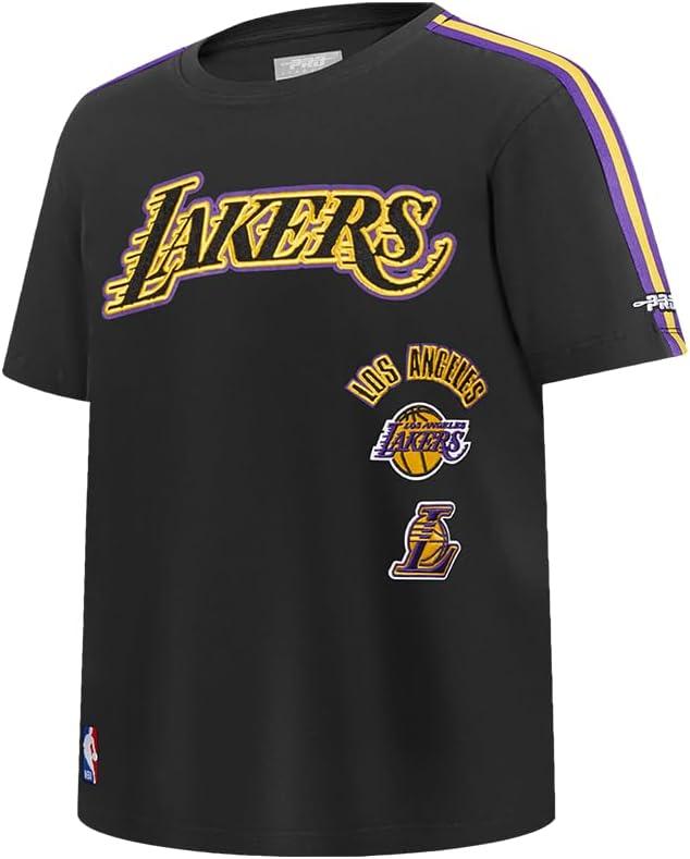 imagePro Standard Big Boys NBA Los Angeles Lakers Retro Classics Short Sleeve Taping Tee BlackPurple L