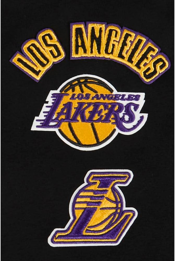 imagePro Standard Big Boys NBA Los Angeles Lakers Retro Classics Short Sleeve Taping Tee BlackPurple L