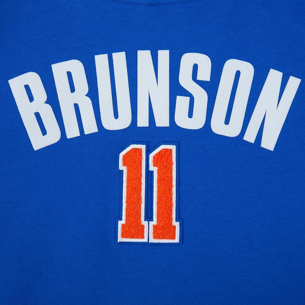 imagePro Standard Big Boys NBA New York Knicks Jalen Brunson 11 Classic Player Pull Over Hoodie Royal Blue S