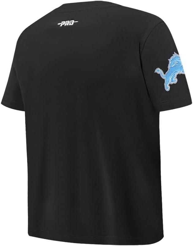 imagePro Standard Big Boys NFL Detroit Lions Classic Chenille Short Sleeve Tee Black M