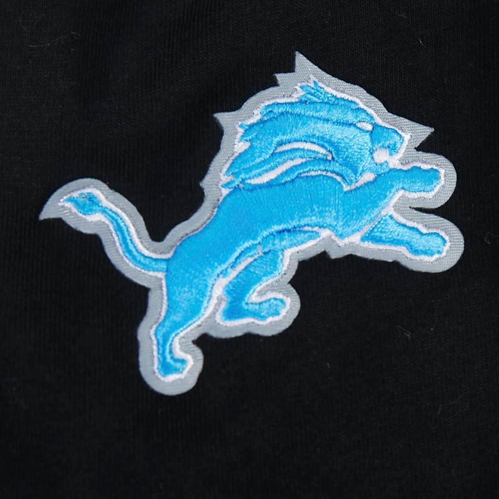 imagePro Standard Big Boys NFL Detroit Lions Classic Chenille Short Sleeve Tee Black M