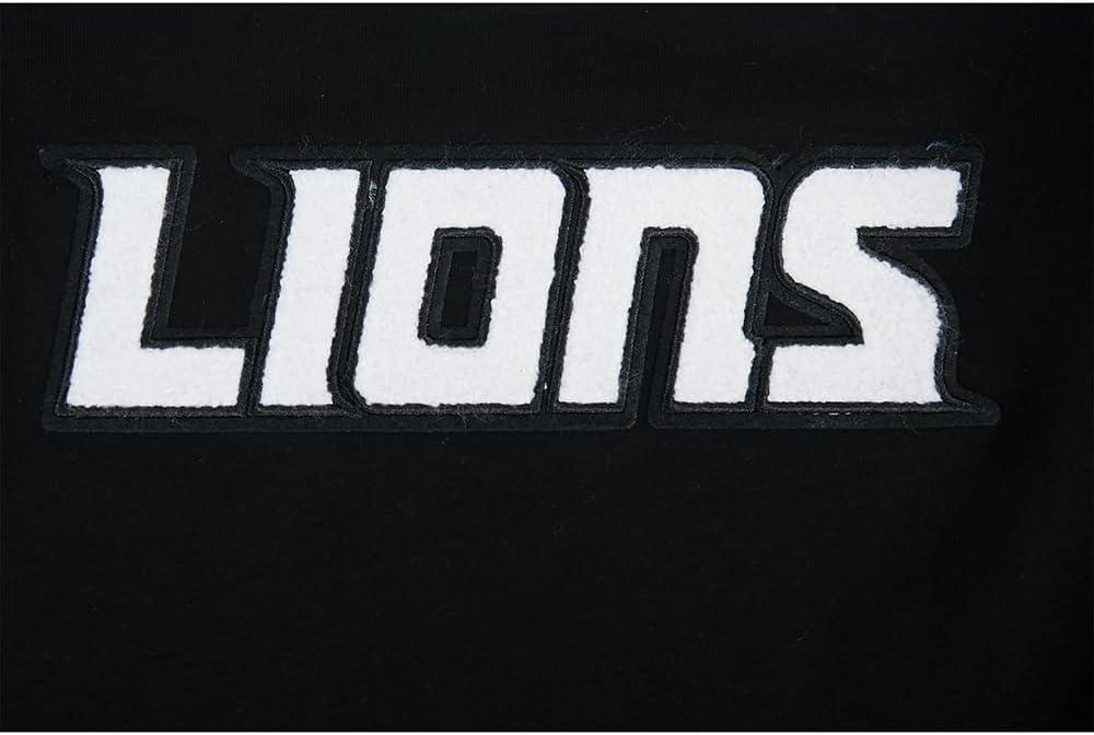 imagePro Standard Big Boys NFL Detroit Lions Classic Chenille Short Sleeve Tee Black M