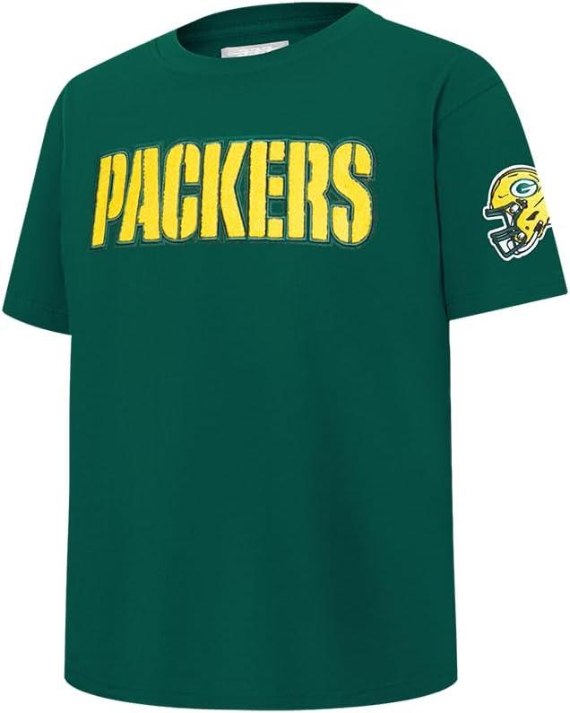 imagePro Standard Big Boys NFL Green Bay Packers Classic Chenille Short Sleeve Tee Forest Green S