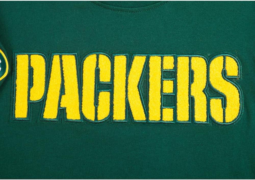 imagePro Standard Big Boys NFL Green Bay Packers Classic Chenille Short Sleeve Tee Forest Green XL