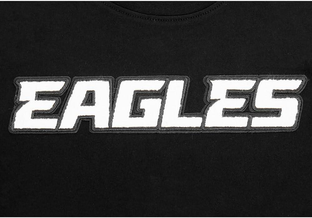 imagePro Standard Big Boys NFL Philadelphia Eagles Classic Chenille Short Sleeve Tee Black XL