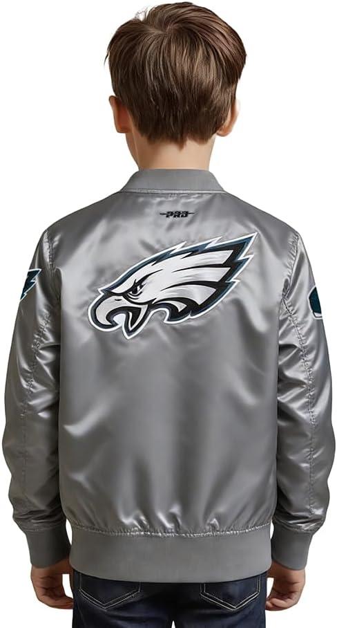 imagePro Standard Little Boys NFL Classic Chenille Satin JacketGray